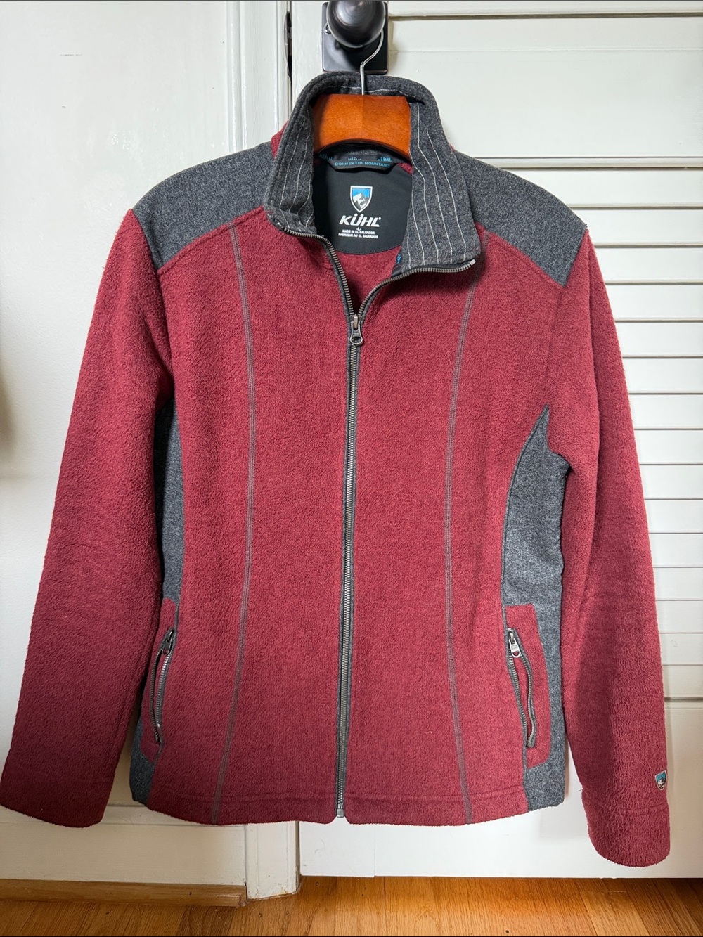 KÜHL Women's Red and Gray Full-Zip Fleece Jacket